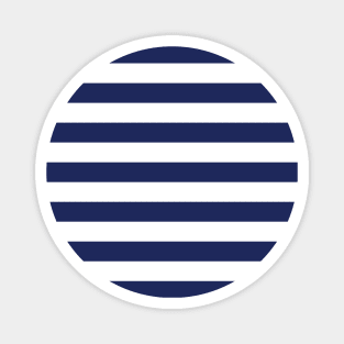 Navy Blue and White Stripes Magnet